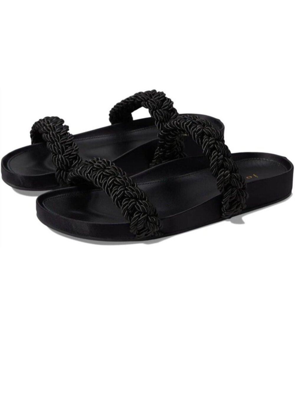 Joie Women's Costance Flat Sandal Shoes in Black Fabric Sz 6
